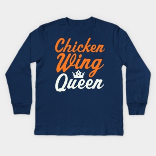 Buffalo Chicken Wing Queen Chicken Wings Lover Kids Long Sleeve T-Shirt